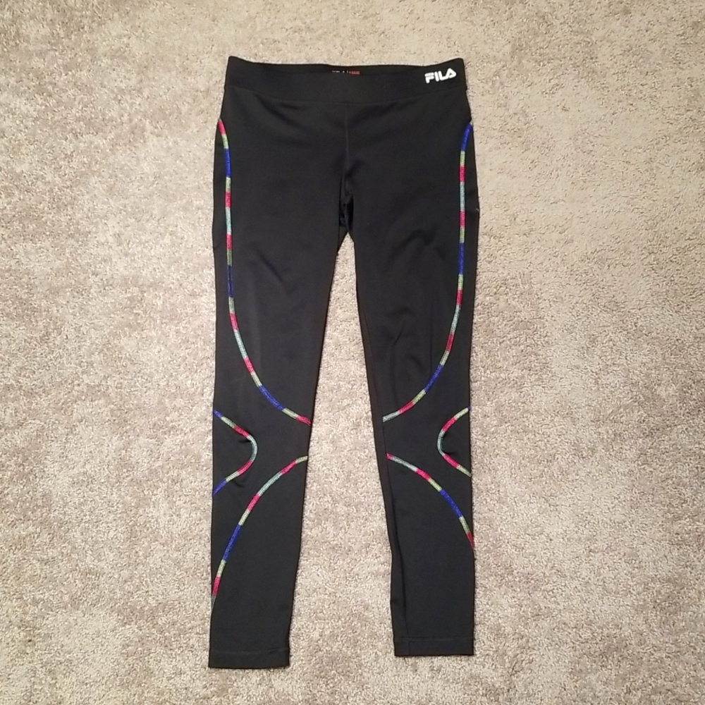 FILA LEGGINGS ACTIVE WEAR ATHLEISURE WORKOUT EXERCISE GYM 🌈 YOGA SEXY PRIDE S
